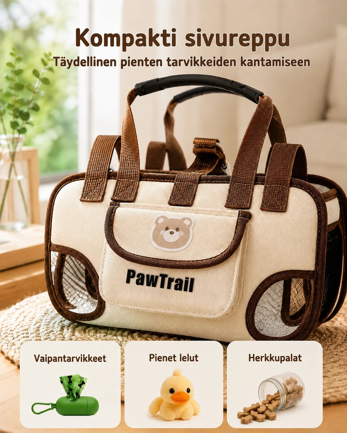 PawTrail Companion Carrier – Pehmytmateriaalinen lemmikkikantolaukku