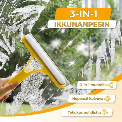 3-in-1 ikkunanpesin sisäänrakennetulla suihkepullolla