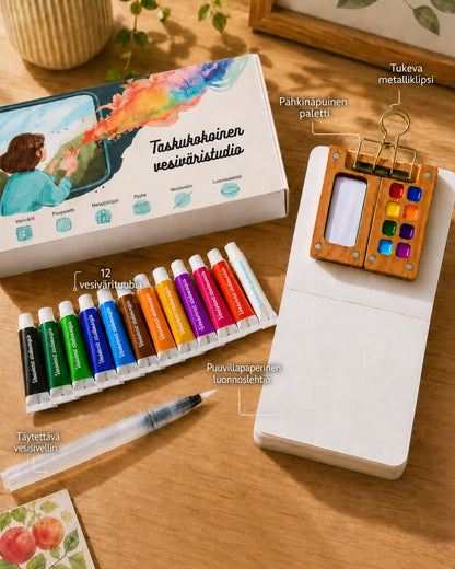 Taskukokoinen vesiväristudio