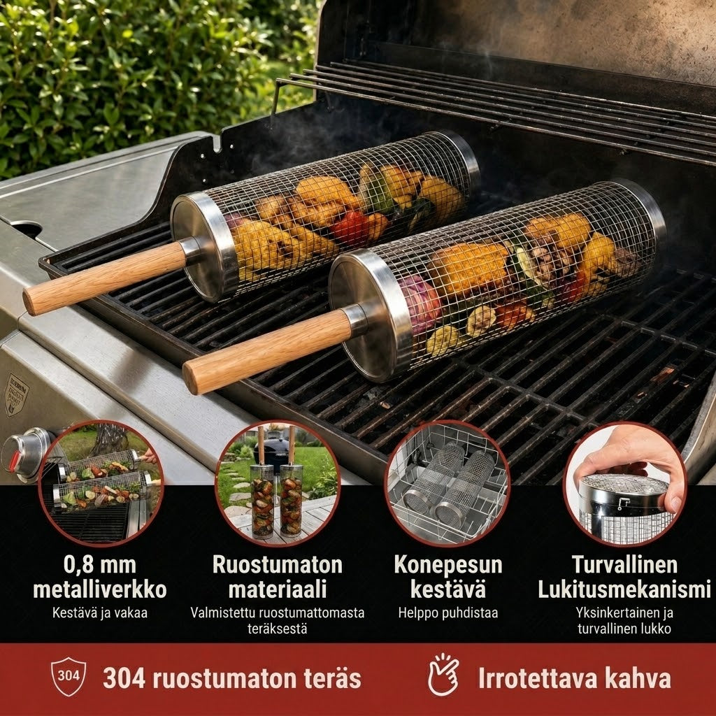 Pyörivä grillikori