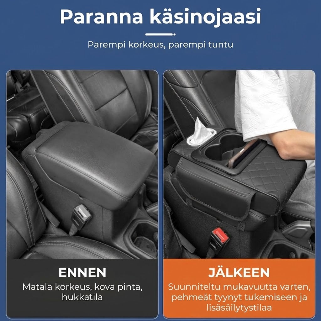 5-in-1 nahkainen säilytyslokero auton keskikonsoliin