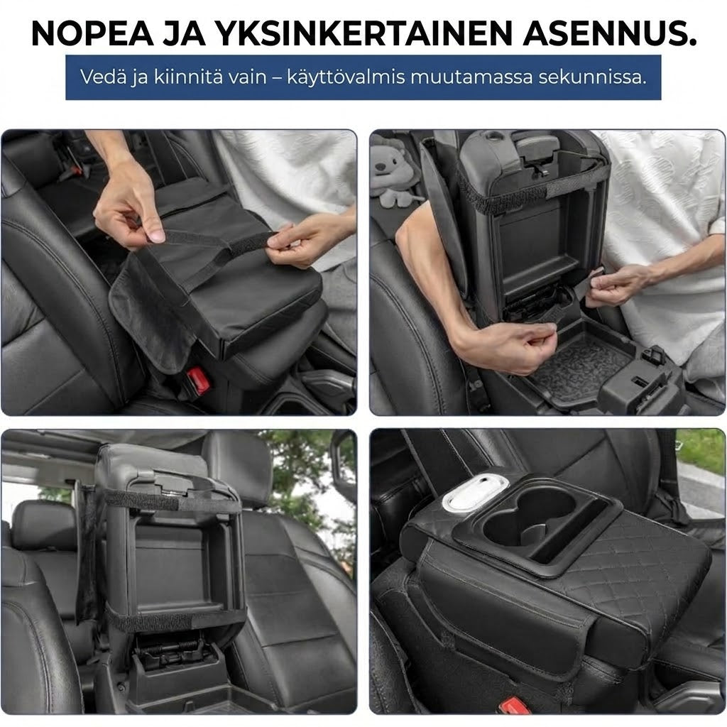 5-in-1 nahkainen säilytyslokero auton keskikonsoliin