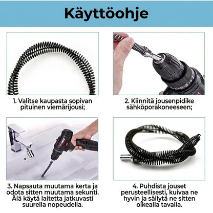 Viemärinavausvaijeri porakoneeseen